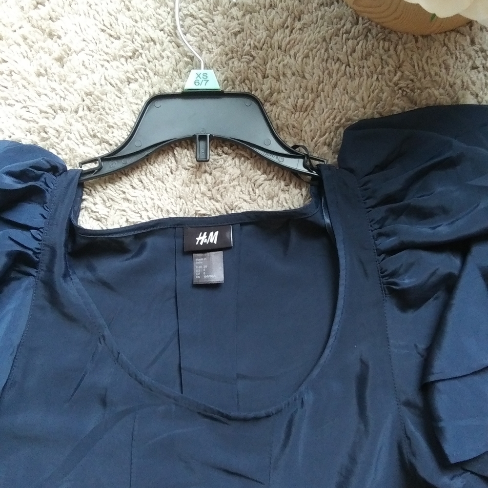 New H&M navy polyester dress